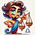 DALL·E 2025-01-31 17.29.44 - A cartoon-style illustration of Libra, the zodiac sign, depicted as a charming and balanced character with exaggerated features. The design is humorou